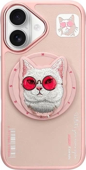 Панель Nimmy Glasses Cool Cat MagSafe для Apple iPhone 16 Pink (6971080310683)