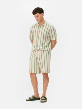 Шорти Primark бежевий в зелену смужку MPFCJ493 2XL