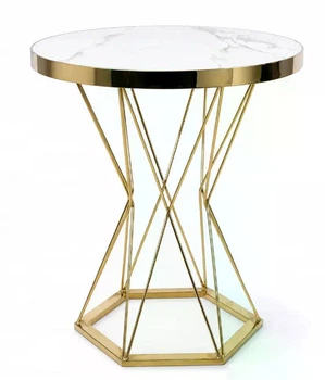 JUST HOME Скандинавський круглий мармуровий стіл 60 см, GOLDEN LEGS гламур