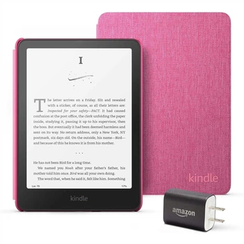 Електронна книга Amazon Kindle Paperwhite 16GB 12th Generation 2024, екран 7`, з зарадкою та чохлом (Raspberry)