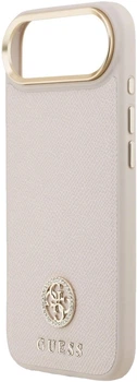 Etui Guess Grained Strass Logo MagSafe do iPhone Air Różowe (3666339530235)