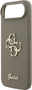 Etui Guess Silicone Big 4G Script do iPhone Air Brązowe (3666339522407)