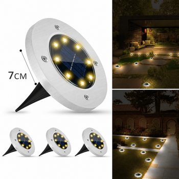 Світлодіодний ліхтар-підсвічування для саду Solar Pathway Lights автономний 7 см 4 шт у наборі