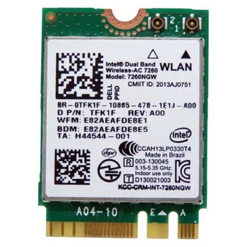 WIFI Модуль Intel Dual Band Wireless-AC 7260 (300/867 Мбит/с, 2,4/5 ГГц, Bluetooth 4.0) - Б/У