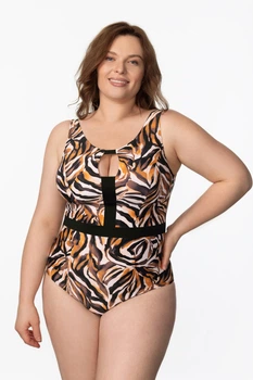 Купальник слитный с уплотнённой чашкой Marc & Andre 52D/3XL Тигровые полоски (144330)