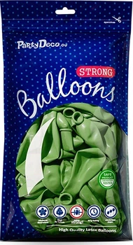 Balony PartyDeco Strong Metallic 30 cm Jasnozielone 100 szt (5901157486127)