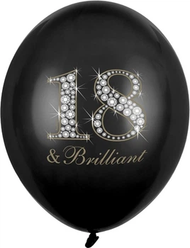 Balony PartyDeco Pastel 18 and Brilliant 30 cm Czarne 50 szt (5901157492180)
