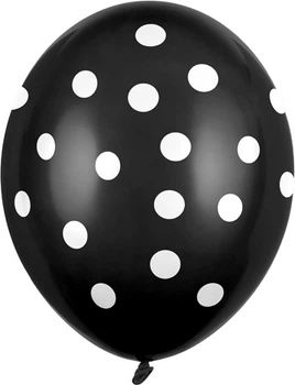 Balony PartyDeco Pastel Kropki 30 cm Czarne 50 szt (5901157492401)