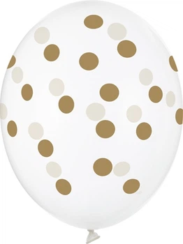 Balony PartyDeco Kropki 30 cm Crystal Clear 50 szt (5902230797598)