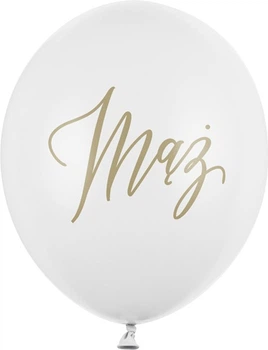 Balony PartyDeco Pastel Pure Mąż 30 cm Białe 50 szt (5902230763562)