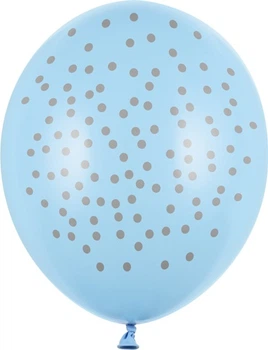Balony PartyDeco Pastel Kropki Baby 30 cm Błękitne 50 szt (5902230763586)