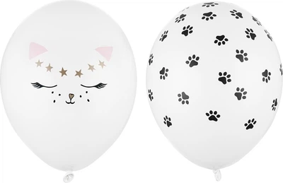 Balony PartyDeco Pastel Pure Kotek 30 cm Białe 50 szt (5900779180192)