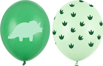 Balony PartyDeco Dinozaur 30 cm Zielone 50 szt (5904555031913)