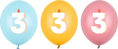 Balony PartyDeco 3 30 cm Wielokolorowe 50 szt (5904555099593)