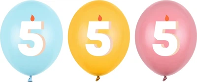 Balony PartyDeco 5 30 cm Wielokolorowe 50 szt (5904555099630)