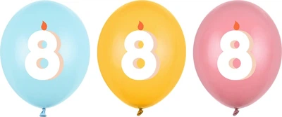 Balony PartyDeco 8 30 cm Wielokolorowe 50 szt (5904555099692)