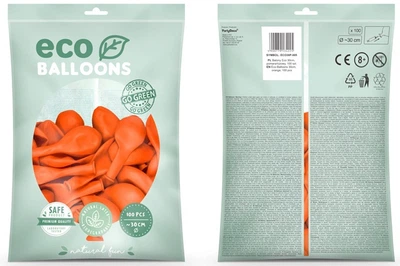 Повітряні кульки PartyDeco Eco пастельні 30 см Помаранчеві 100 шт (5900779134225)