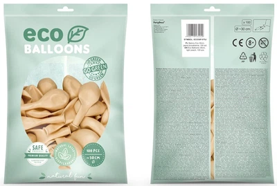Повітряні кульки PartyDeco Eco пастельні 30 см Персикові 100 шт (5900779134249)