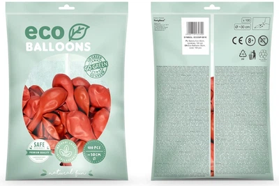 Повітряні кульки PartyDeco Eco пастельні 30 см Коралові 100 шт (5900779134300)