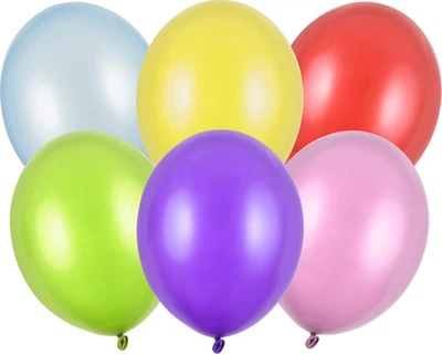 Повітряні кульки PartyDeco Strong Metallic 30 см Різнокольорові 100 шт (5901157487070)
