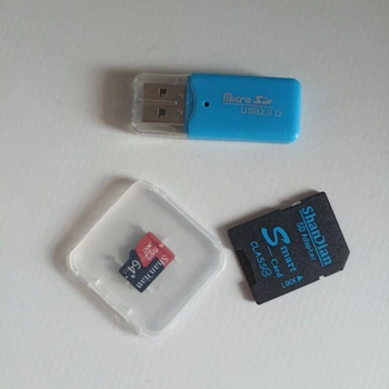 Карта пам'яті, ShanDian 64GB microSD + адаптер + картридер U1 A1 class 10 Флешка для камер, телефонів