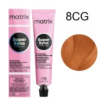 Краска Matrix Super Sync Pre-Bonded (Gold & Copper & Red Collection) - 8CG Светлый медно-золотистый блондин-90мл.
