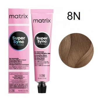Краска Matrix Super Sync Pre-Bonded (Natural Collection) - 8N Светлый натуральный блондин-90мл.