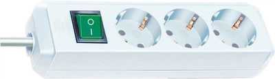 Подовжувач Brennenstuhl Eco-Line на 3 розетки ,німецька якість , 3500W, 16A, кабель 1.5 м, із вимикачем