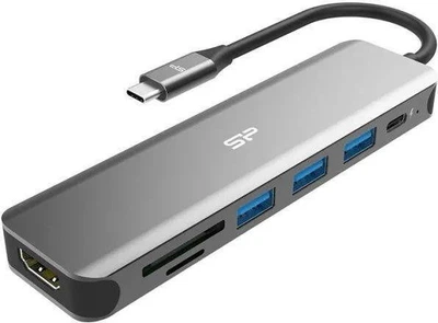 Док-станція для ноутбука Silicon Power SU20 7 in 1 HDMI USB-C PD 60W (SPU3C07DOCSU200G)