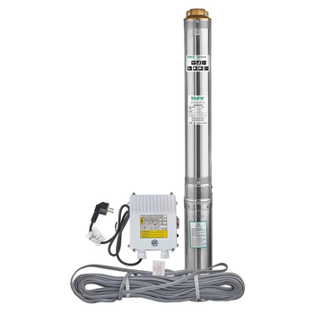 Насос скважинный центробежный + пульт Taifu 4STM 6/26+2M Н=182м, Q=8,4м3, P=2600 Вт, каб.2м, 1,5" (TF3398)