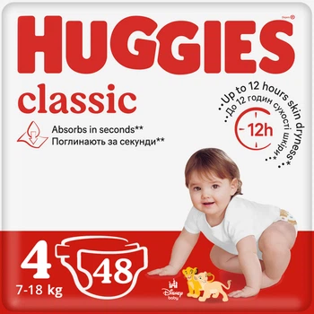 Подгузники Huggies Huggies Classic 4 (7-18 кг) Jumbo 48 шт (5029053586335)
