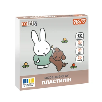 Пластилін Yes Miffy 12 кольорів 240 г (540719)