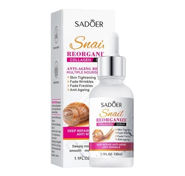 Сыворотка для лица с коллагеном и экстрактом слизи улитки Sadoer Reorganize Collagen Serum. 30 мл (6976068951186)