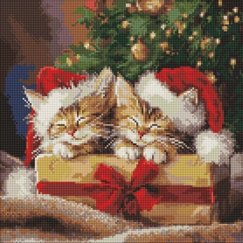 Zestaw mozaiki diamentowej Ideyka Puszyste prezenty 40x40 cm (4823104385196)