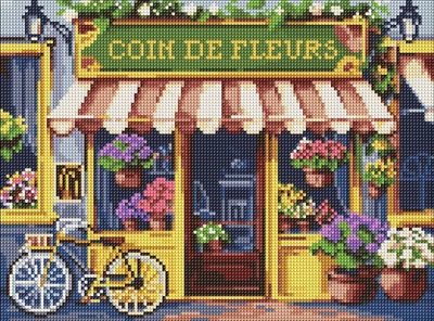 Алмазна мозаїка в обкладинці Ideyka Квітковий куточок 30x40 см (4823104371014)