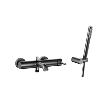 Смеситель для ванны KFA Armatura Moza PVD Gun Metal Grey 5034-520-61 с душелетом