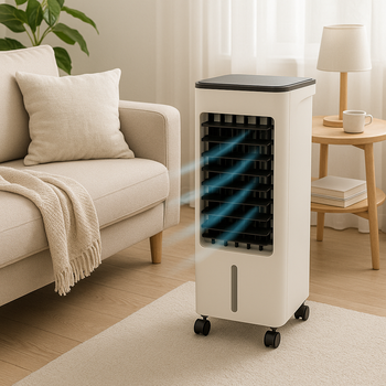 Охладитель-увлажнитель воздуха 120W на колесиках с 3 скоростями и пультом AD26-6 5.5л 24 × 20 × 56 см Белый