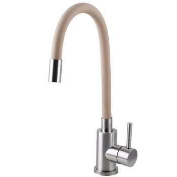 Смеситель для кухни Globus Lux Alpen с гибким изливом, бежевый (SBT1-203S-BG15)