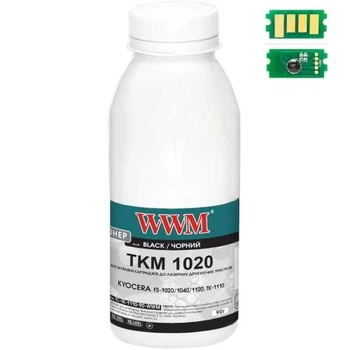 Тонер + чип Kyocera TK-1110, Black, FS-1020/1040/1120, 90 г, WWM (TC-TK-1110-90-WWM)