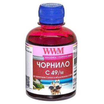 Чернила WWM Canon G1400/G2400/G3400, Magenta, 200 мл, водорастворимые (C49/M)