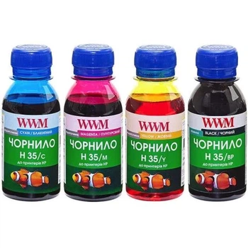 Комплект чернил WWM HP H35/BP, H35/C, H35/M, H35/Y, 100 мл (H35SET-2)