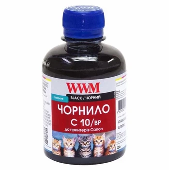 Чернила WWM Canon PG-510/512/440, PGI-425Bk/520Bk, Black, 200 мл, пигментные (C10/BP)