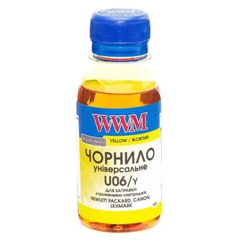 Чернила универсальные WWM Canon / HP / Lexmark, Yellow, 100 мл, водорастворимые (U06/Y-2)