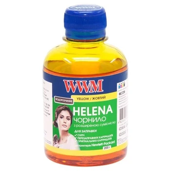 Чернила WWM HP Universal HELENA, 22/28/56/110/121/122/134/135/136/141/901, Yellow, 200 мл (HU/Y)