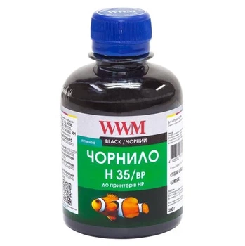 Чернила WWM HP 21/54/121/122/129/130/131/132/140/901, Black, 200 мл, пигментные (H35/BP)