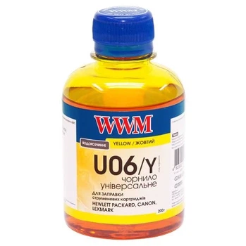 Чернила универсальные WWM Canon / HP / Lexmark, Yellow, 200 мл, водорастворимые (U06/Y)