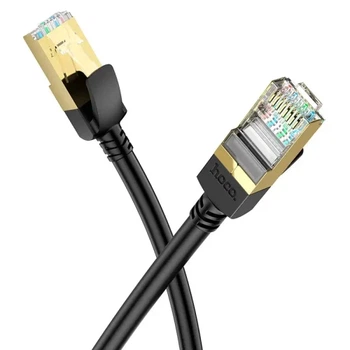 Патч-корд 3 м, FTP, Black, Hoco US02 "Level", Cat.6, Cu, PVC