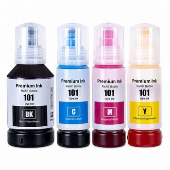 Чернила 101 Premium для Epson EcoTank (L4150 / L4160 / L4250 / L4260 / L6270 / L6290 / L14150), комплект: Black 127 мл + CMY 3×70 мл