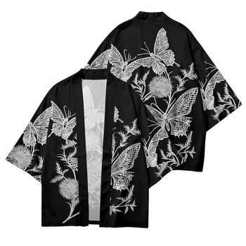 Плащ Хаори Накидка в японском стиле Бабочки Butterflies