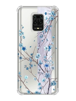 Чехол с утолщёнными углами на Xiaomi Redmi Note 9 Pro/ 9S/ 9 Pro Max Цветущая сакура (принт 422)